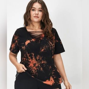 Bloomchic Tie Dye Ripped Casual Tee